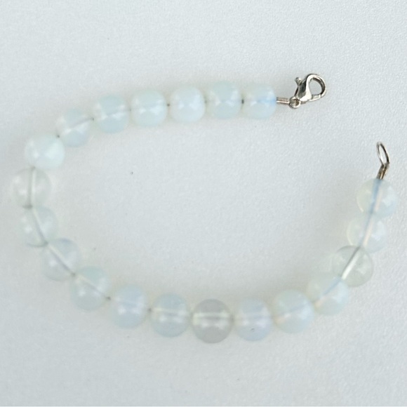 OPALITE Bead Bracelet 7” Glass Beads 8mm - Picture 3 of 5
